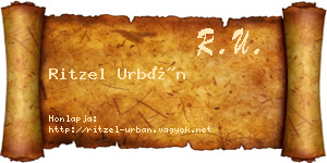 Ritzel Urbán névjegykártya
